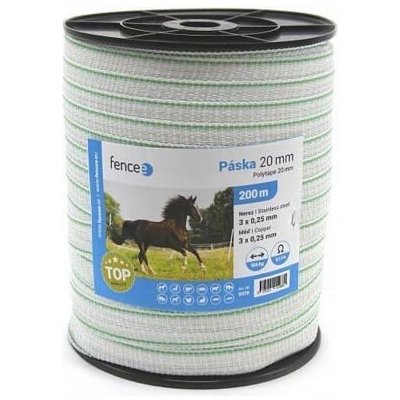 FENCEE Páska pro elektrický ohradník šířka 20 mm zeleno bílá – Zboží Mobilmania