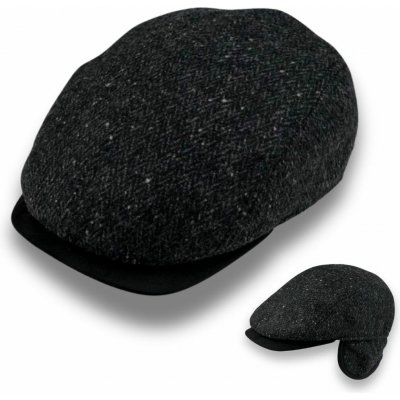 Krumlovanka Pánská zimní černošedá tvídová vlněná bekovka – Sleviste.cz