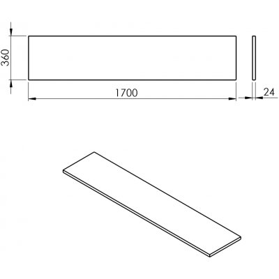 Sapho Plato deska Rockstone 170 x 2,4 x 36 cm bílá mat PL176-0101 – Sleviste.cz