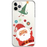 Pouzdro AppleKing z měkkého plastu Santa a stromeček iPhone 11 Pro Max čiré – Zboží Mobilmania