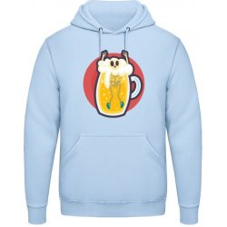 AWDis Hoodie Mikina Design Smrtka v Pivu Nebeská modrá