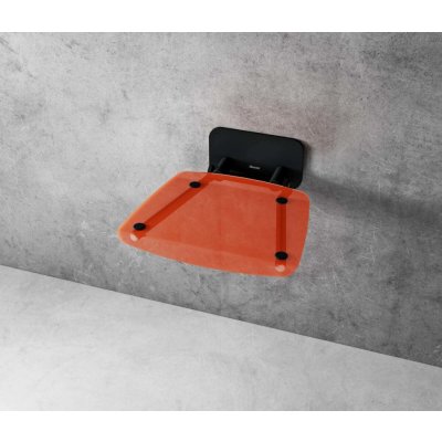 RAVAK Ovo B II Sprchové sedátko Orange/Black 360x360 mm černá/průsvitně oranžová B8F0000061 – Hledejceny.cz