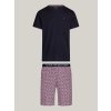 Pánské pyžamo Tommy Hilfiger UM0UM02319 0ST pánské pyžamo krátké černo fialové