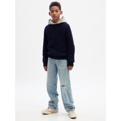 GAP Dětské džíny '90s loose organic Modrá – Zboží Mobilmania