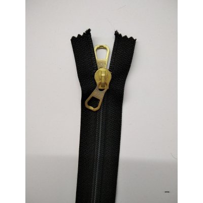 JOŽÁNEK Zip 65cm spirálový, černý, oboustranný zlatý jezdec – Zbozi.Blesk.cz