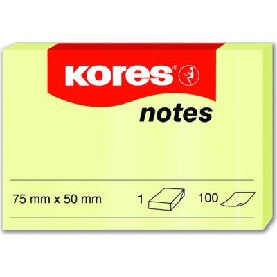 Bloček samolepicí 75x50 mm KORES žlutý / 100 listů – Hledejceny.cz