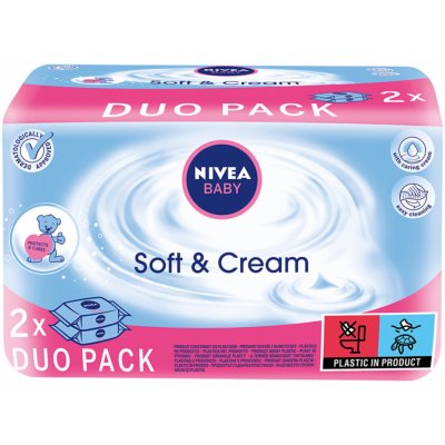 Nivea Baby Soft & Cream Ubrousky 2 x 63 ks – Zbozi.Blesk.cz