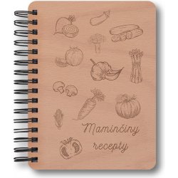Woodigo ZDRAVÁ KUCHYNĚ dřevěný zápisník na recepty A5