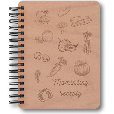 Woodigo ZDRAVÁ KUCHYNĚ dřevěný zápisník na recepty A5 – Zboží Mobilmania