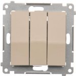 Simon DP31L.01/41 Trojité tlačítko s podsvětlením přístroj s krytem 10AX 250V bezšroubové krémová – Hledejceny.cz