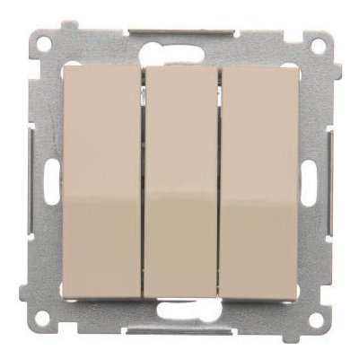 Simon DP31L.01/41 Trojité tlačítko s podsvětlením přístroj s krytem 10AX 250V bezšroubové krémová – Hledejceny.cz