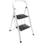 Homestyling Schůdky ocelové 2 nášlapy bílá / černá KO-C80001220 – Hledejceny.cz