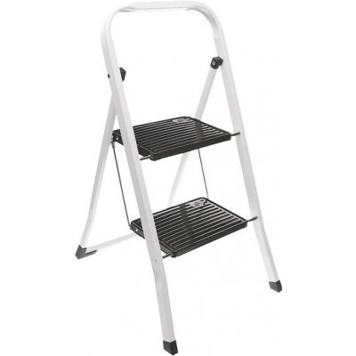Homestyling Schůdky ocelové 2 nášlapy bílá / černá KO-C80001220 – Hledejceny.cz