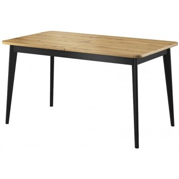 PIASKI Jídelní stůl rozkládací - NST140, 140/180x80, dub artisan/matná černá