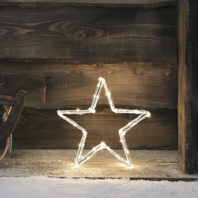 Lights4fun akrylová LED hvězda 30 cm, teplá bílá, s časovačem LL24091 – Hledejceny.cz