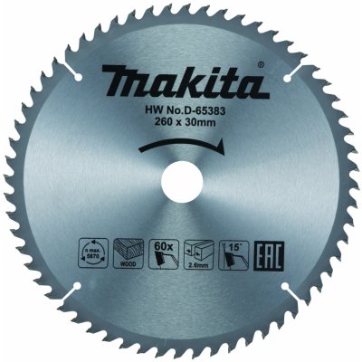 Makita D-65383 Kotouč pilový 260x2,6x30mm 60z – Hledejceny.cz