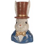 Clayre & Eef Dekorace busta králík elegán v klobouku a se zlatou patinou 17*13*29 cm – Hledejceny.cz
