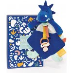 DouDou et Compagnie Paris hračka s úchytem na dudlík dinosaurus modrý 23 cm – Sleviste.cz