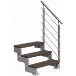 DOLLE GARDENTOP - TRIMAX® (hnědá) Jednostranné Prova zábradlí, 80 cm, Výška podlaha - podlaha: 54 - 66 | 3 nášlapy – Zboží Mobilmania