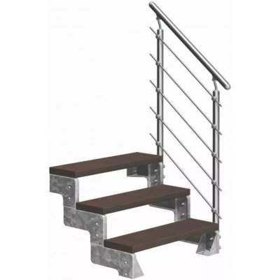 DOLLE GARDENTOP - TRIMAX® (hnědá) Jednostranné Prova zábradlí, 80 cm, Výška podlaha - podlaha: 54 - 66 | 3 nášlapy – Zboží Mobilmania