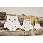Lepaso Dřevěná sova bílá sada 20 ks 123733 015 CAD-31-00011-20 sova mix – Zboží Dáma
