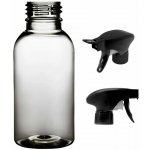 Tera plastová lahvička čirá s černým pistolovým rozprašovačem 100 ml – Hledejceny.cz