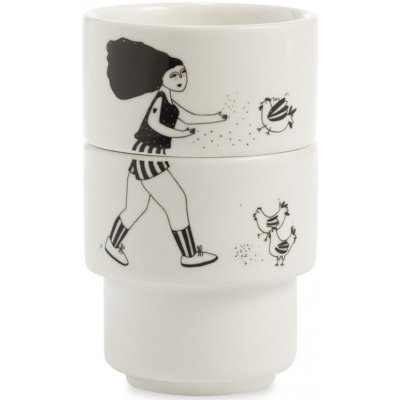 Helen B stojánek na vejce Feeding the chicks porcelán set bílá 2 ks – Zboží Dáma