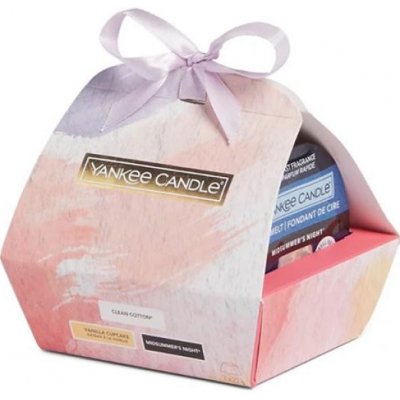 Yankee Candle Dárková sada s 3 vonnými vosky clean cotton vanilla cupcake midsummer´s night 3 x 22 g – Zboží Dáma