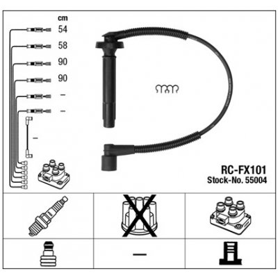 Sada kabelů zapalování 55004 NGK RC-FX101 – Hledejceny.cz