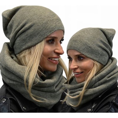 Fashionweek dámský zimní set čepice a šála ZIZI-K6 Khaki – Hledejceny.cz