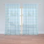 Sablio Záclony Bílé linky na modré: 2ks 150x250cm – Hledejceny.cz
