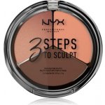 NYX Professional make-up paletka 3 Steps To Sculpt Face Sculpting Palette Deep 5 g – Zbozi.Blesk.cz