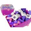 LEAN Toys Truhla s kostkami K2 růžovo-fialová 180 ks