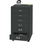 Design Shop Zásuvková HWC-L49 75 x 40 x 41 cm 6 zásuvek tmavě šedá – Zboží Dáma