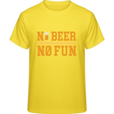 Premium tričko - Pivní design - No Beer No Fun - zlatá