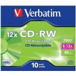 Verbatim CD-RW 700MB 10x, SERL, jewel, 10ks (43148) – Sleviste.cz