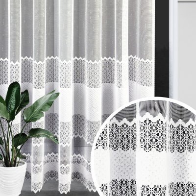 Ervi žakárová záclona bílá 7394, metráž – Zboží Mobilmania