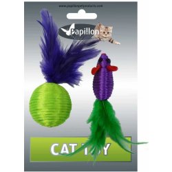 Papillon Pet Products Myška saténová 5cm + míček 4cm