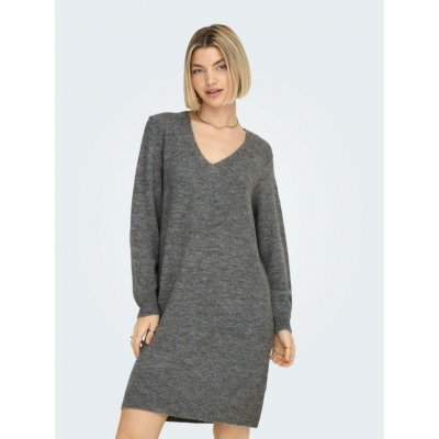 Jacqueline de Yong dámské šaty JDY Elanora Relaxed Fit 15207844 Dark Grey Melange