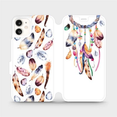 Pouzdro Mobiwear parádní flip Apple iPhone 11 - M003S Lapač a barevná pírka