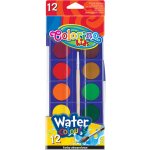 Colorino Vodové barvy paletka 12 barev + štětec – Zboží Dáma