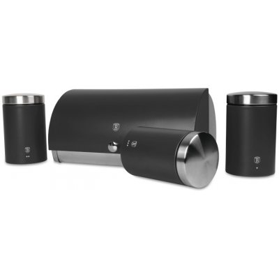 Chlebník a sada dóz na potraviny 4 ks Antracit Collection – Zbozi.Blesk.cz