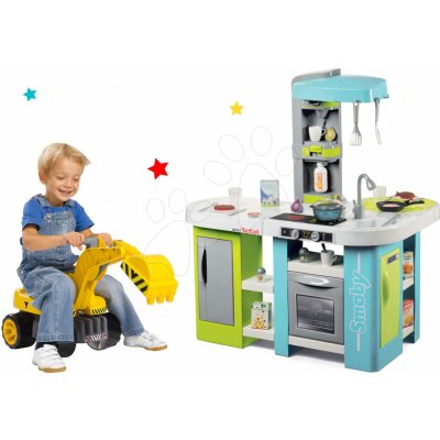 Smoby Set kuchynka Tefal Studio XL Bubble elektronická s bublaním a bager Maxi Power odrážadlo SM311035-25 – Zbozi.Blesk.cz