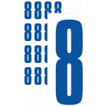 Čísla samolepicí 8 modrá samolepící vinylová fólie 25mm písmo - aršík 16 ks – Sleviste.cz