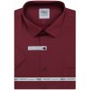 Pánská Košile AMJ pánská bavlněná košile krátký rukáv slim-fit VKSBR1356 vínová černé puntíky a křížky
