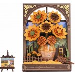 ROBOTIME Rowood 3D dřevěné puzzle Slunečnice s LED osvětlením 266 ks – Sleviste.cz