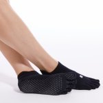 Kimjaly Prstové protiskluzové ponožky na jógu černé – Zboží Mobilmania