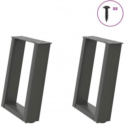 Omaxi 314185 Nohy konferenčního stolku ve tvaru U 2 ks antracitové 28 x 42-43 cm ocelové – Zboží Dáma