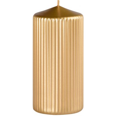 Z-Trade Svíčka rýhovaná válec 6,5 x 14 cm Metal zlatá – Zbozi.Blesk.cz