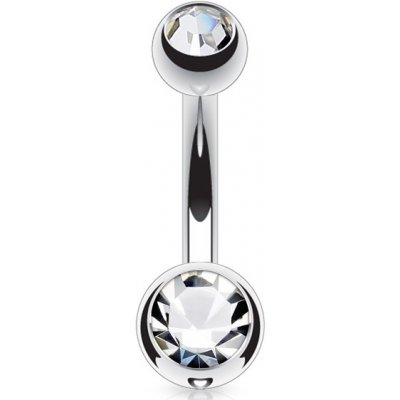 Šperky4U piercing do pupíku banánek malý crystal BS1006-C – Zboží Dáma